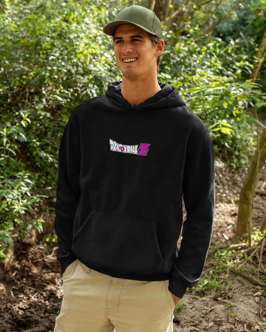 Buzo Con Capucha Negro Frezzer DBZ Morado