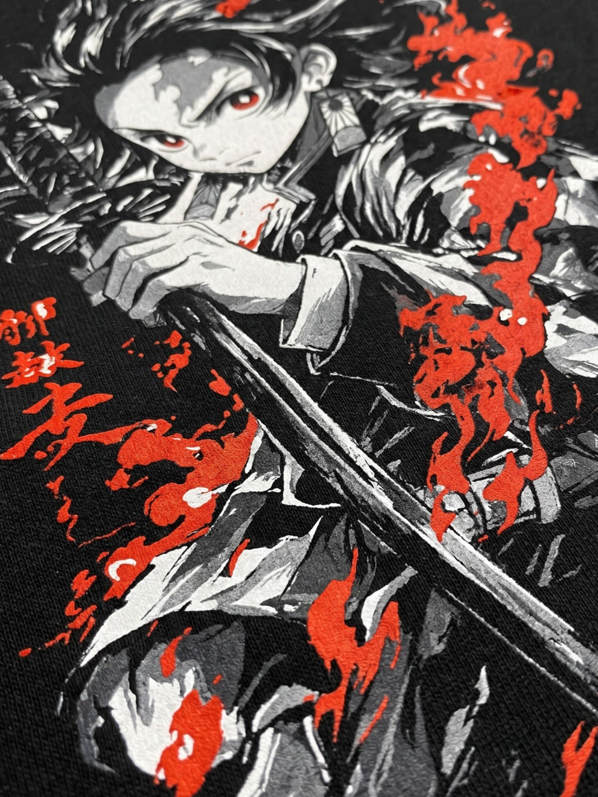 Camiseta OverSize Demon Slayer Tanjiro Llamas