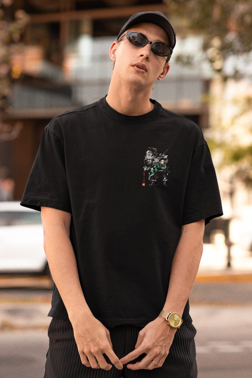 Camiseta OverSize Demon Slayer Tanjiro Llamas