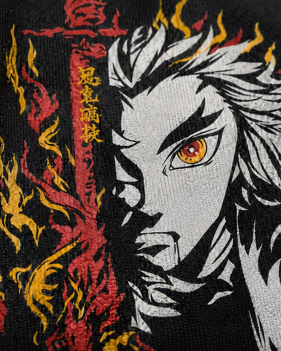 Camiseta Demon Slayer Kyojuro Llamas