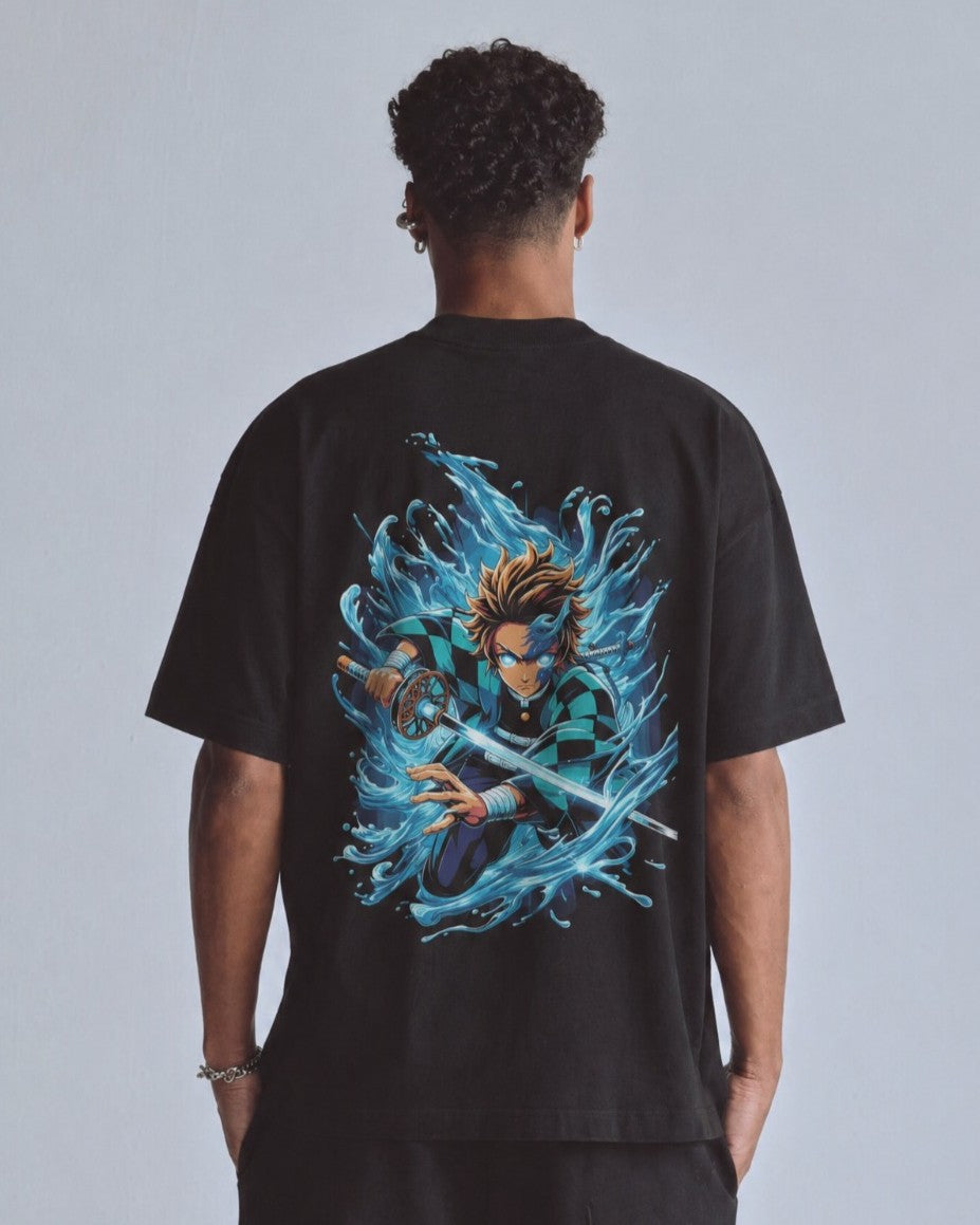 Camiseta OverSize Demon Slayer Kamado Azul