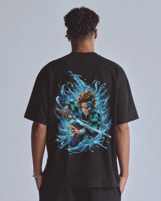 Camiseta OverSize Demon Slayer Kamado Azul