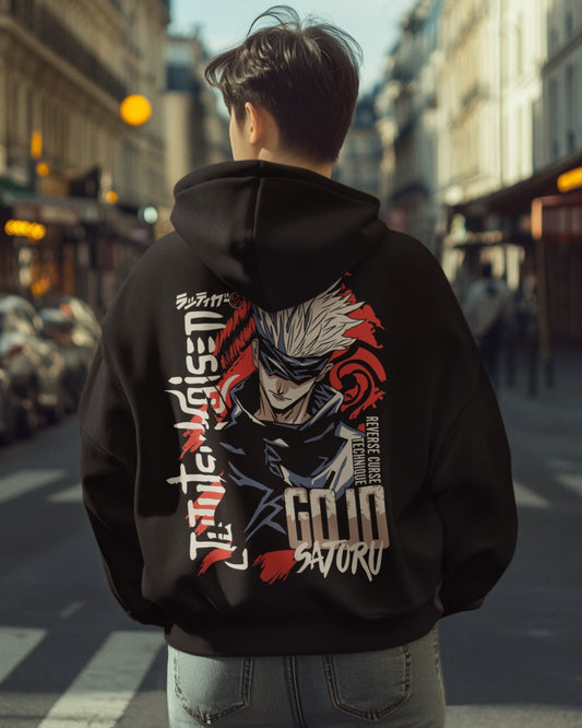 Buzo Con Capucha Jujutsu Kaisen Satoru Gojo Rojo