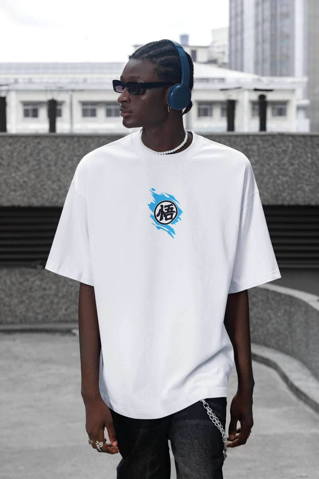 Camiseta OverSize Goku Rostro Blue