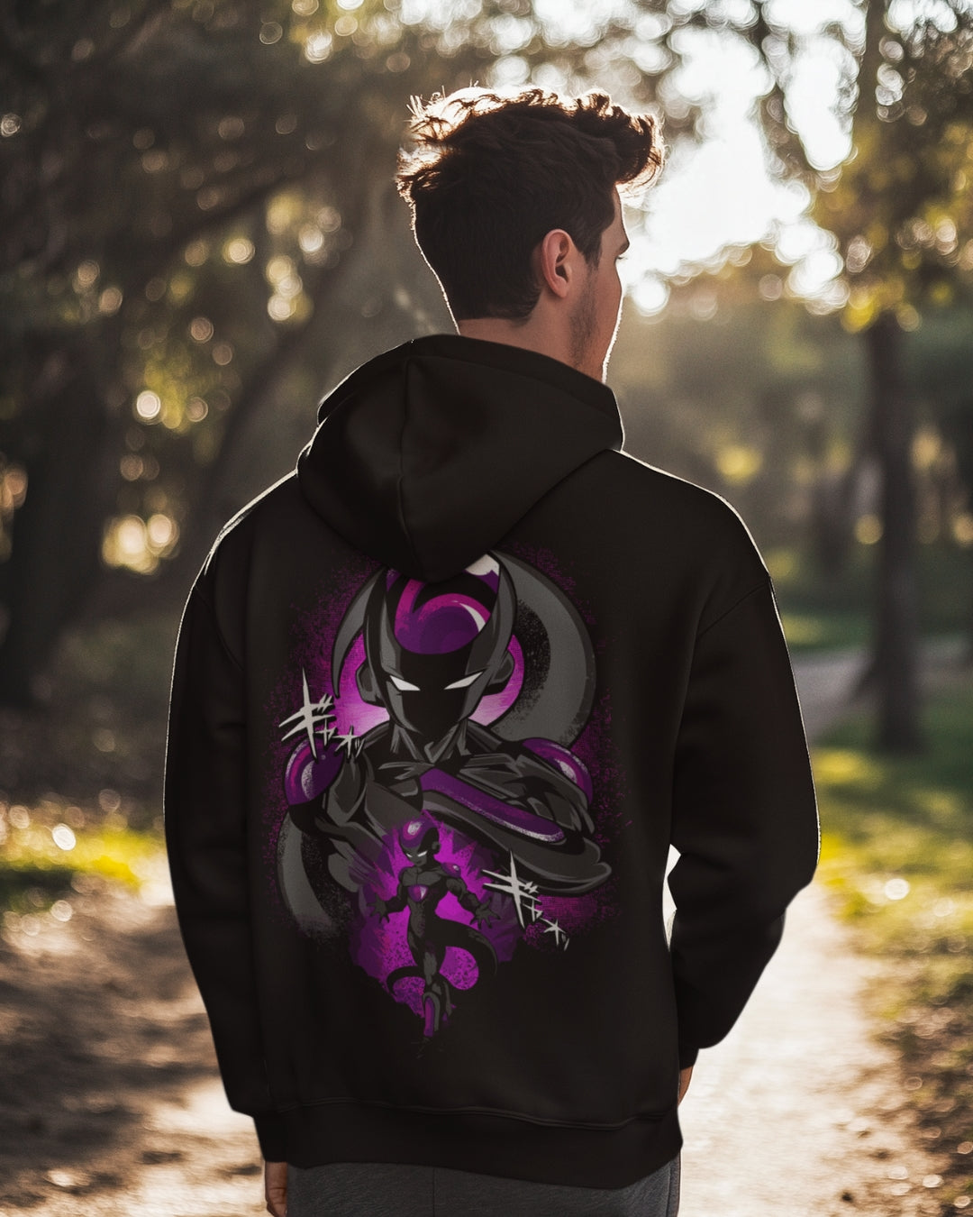 Buzo Con Capucha Negro Frezzer DBZ Morado