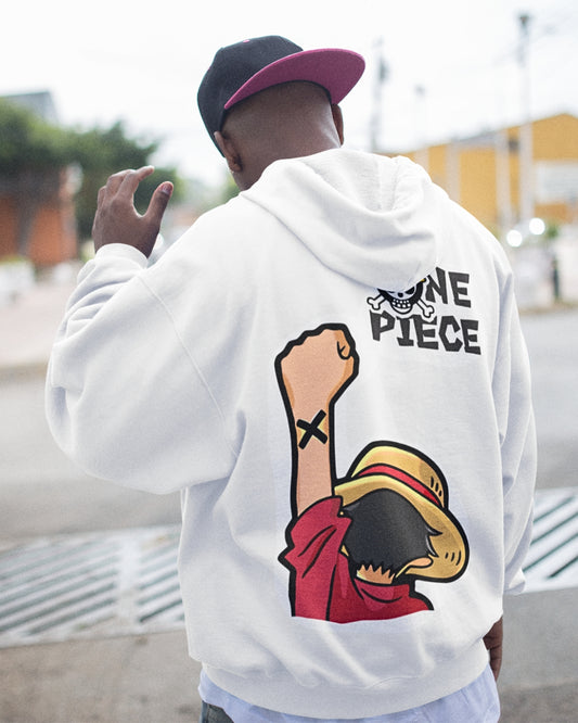 Buzo Con Capucha One Piece Monkey D Blanco