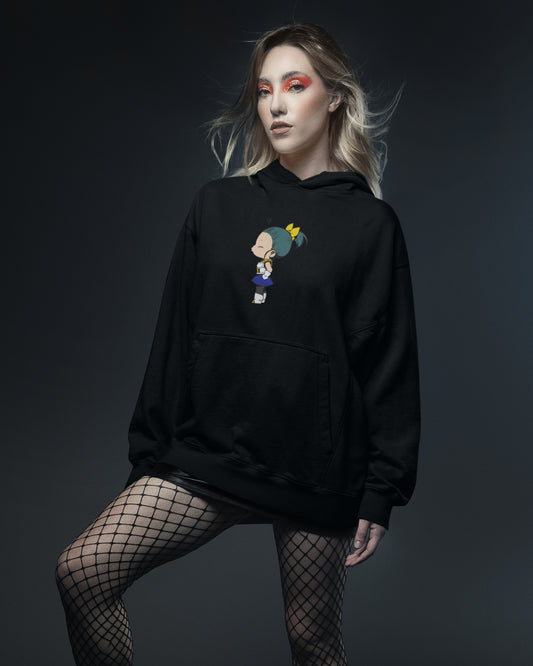 Buzo Con Capucha Pareja Hija Bulma Negro