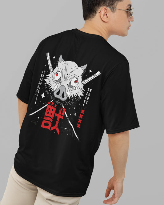Camiseta OverSize Demon Slayer Inosuke Espadas