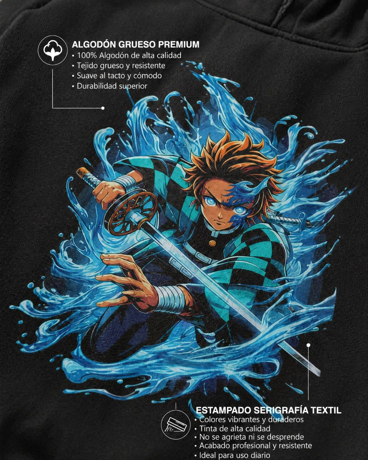 Buzo Hombre Demon Slayer Kamado Azul