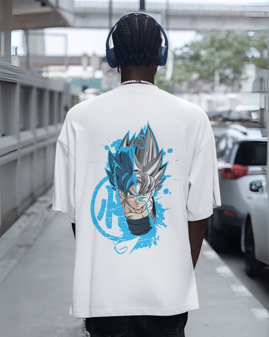 Camiseta OverSize Goku Rostro Blue