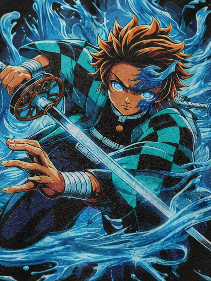 Camiseta OverSize Demon Slayer Kamado Azul