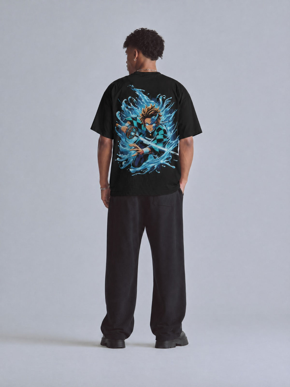 Camiseta OverSize Demon Slayer Kamado Azul