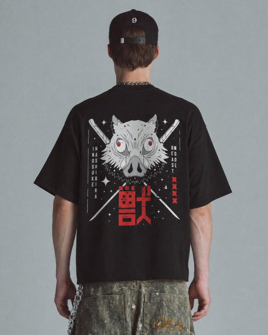 Camiseta OverSize Demon Slayer Inosuke Espadas
