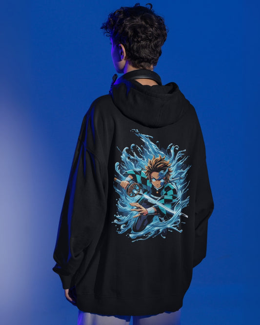 Buzo Con Capucha Hombre Demon Slayer Kamado Azul