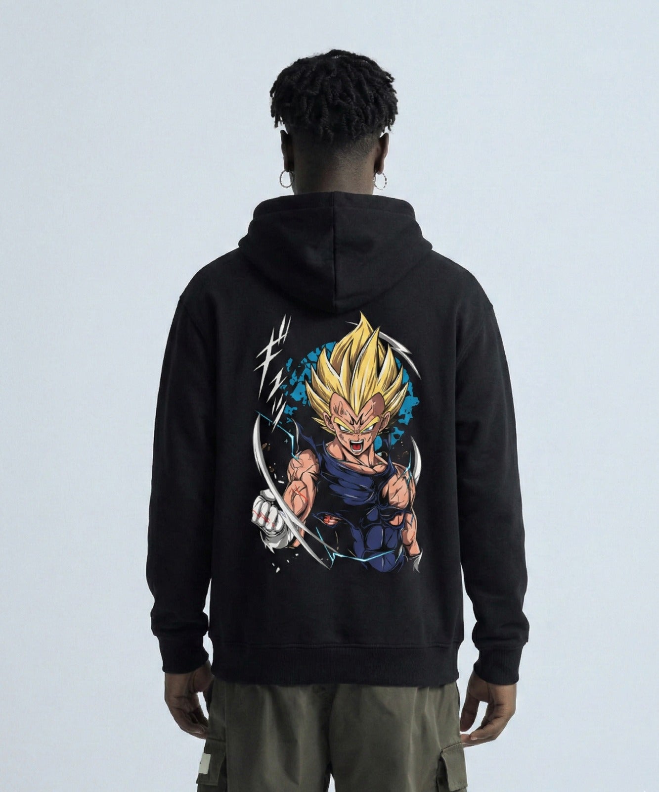 Buzo Con Capucha Negro Majin Vegeta Blue