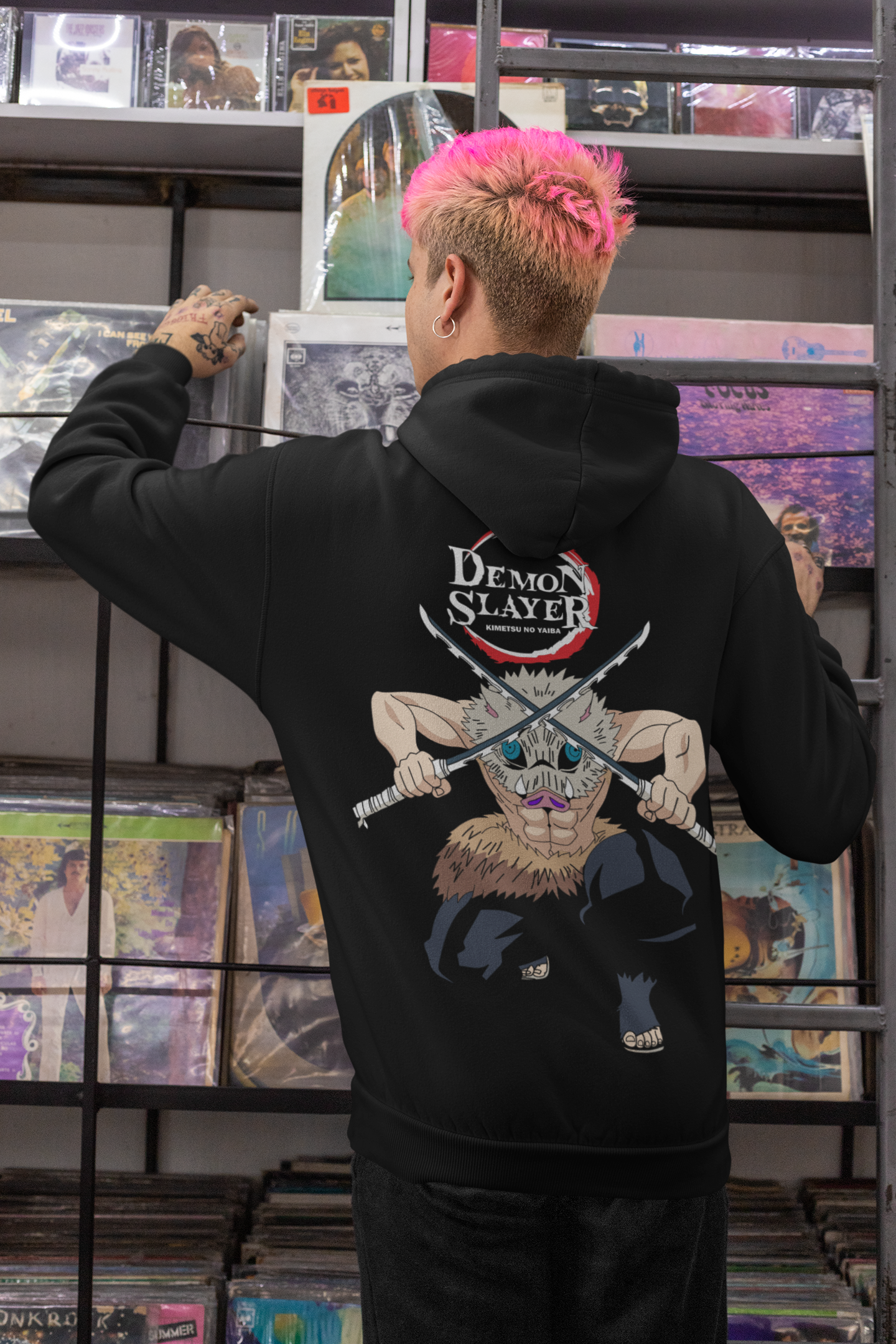 Buzo Con Capucha Hombre Demon Slayer Inosuke Hashibira
