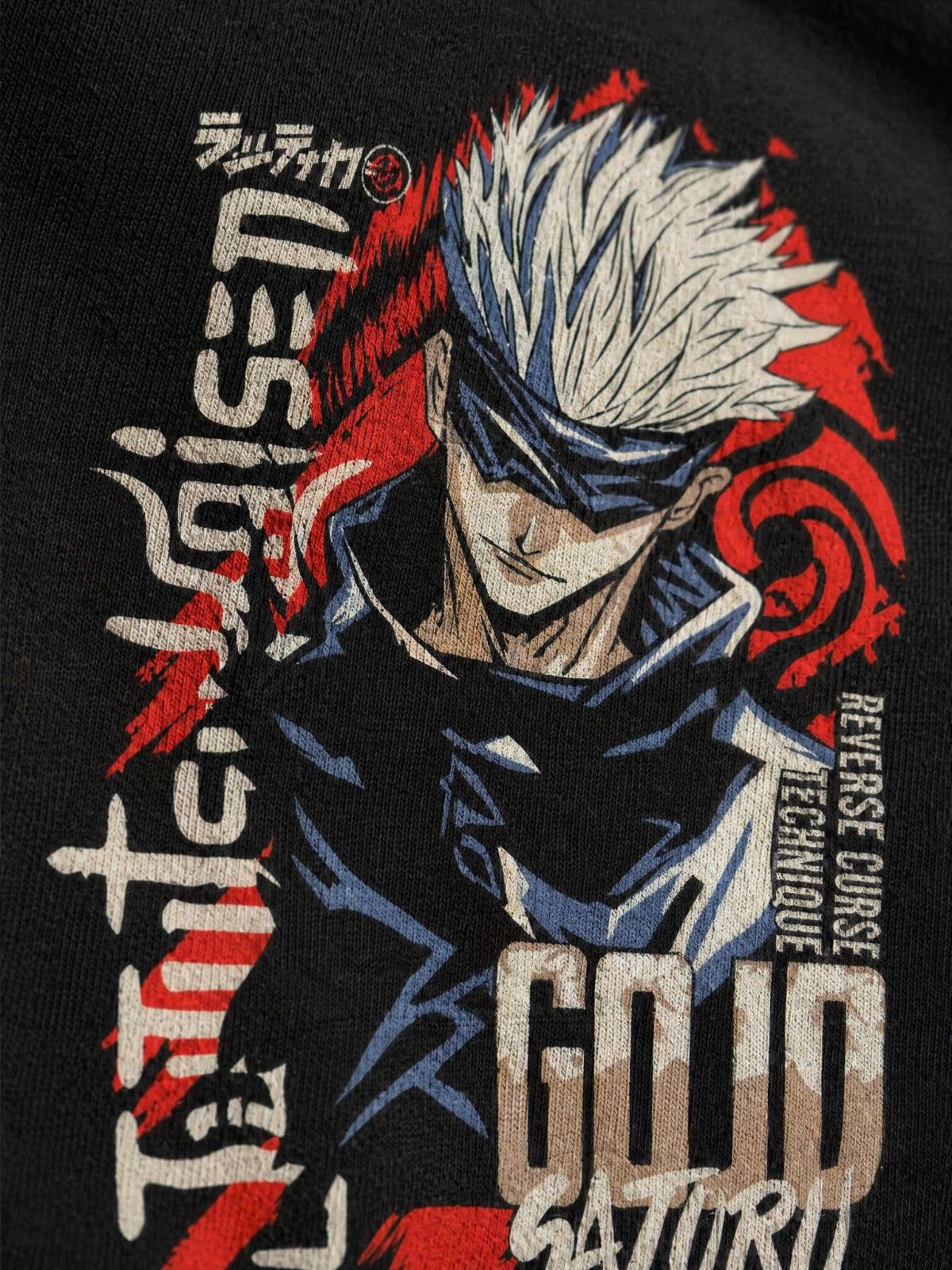 Buzo Con Capucha Jujutsu Kaisen Satoru Gojo Rojo