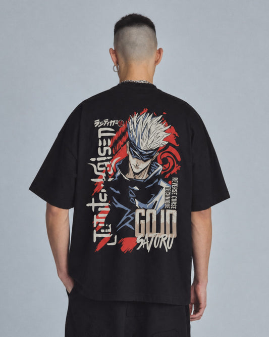 Camiseta OverSize Jujutsu Kaisen Satoru Gojo Rojo