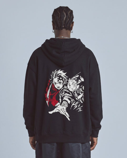 Buzo Con Capucha Hombre Demon Slayer Tanjiro Espada
