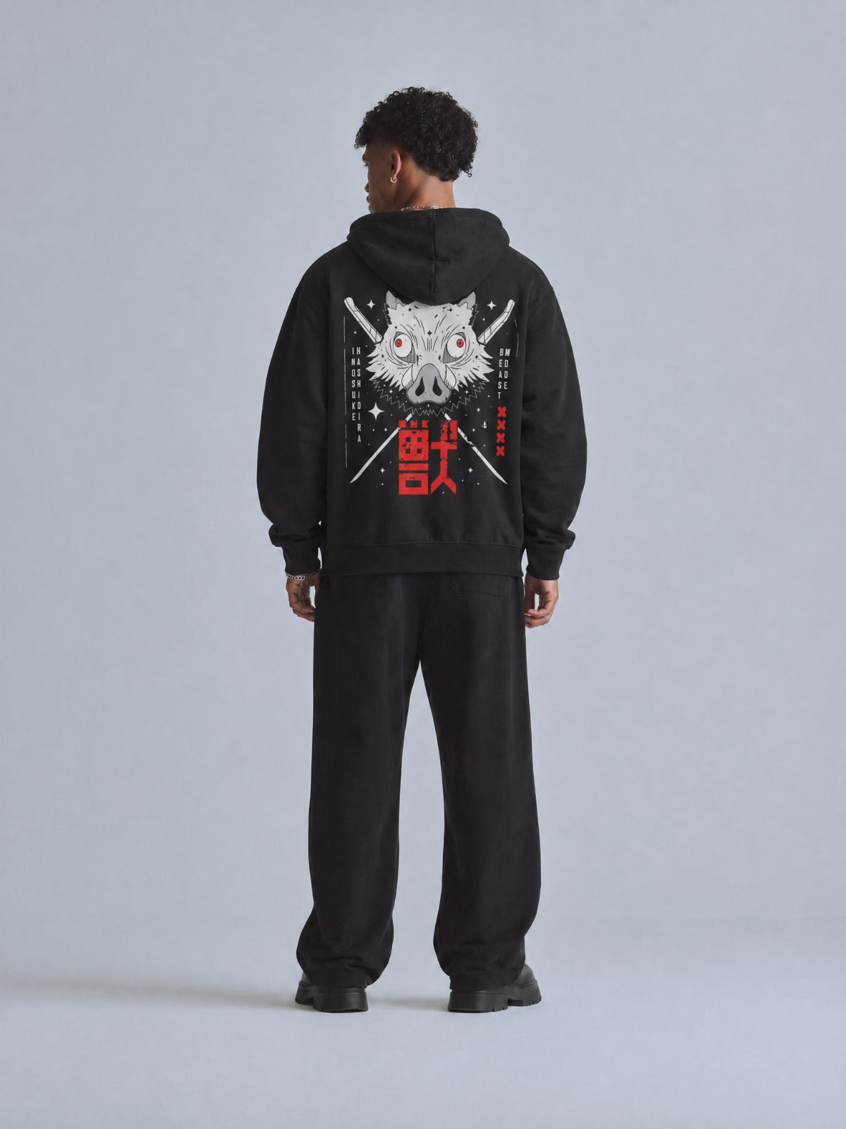 Buzo Con Capucha Hombre Demon Slayer Inosuke Espadas