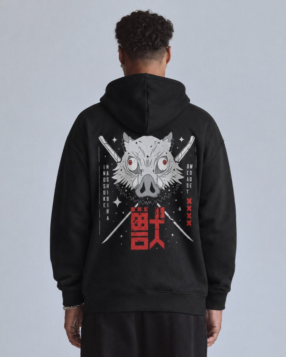 Buzo Con Capucha Hombre Demon Slayer Inosuke Espadas