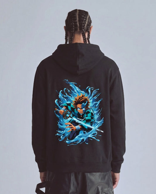 Buzo Con Capucha Hombre Demon Slayer Kamado Azul